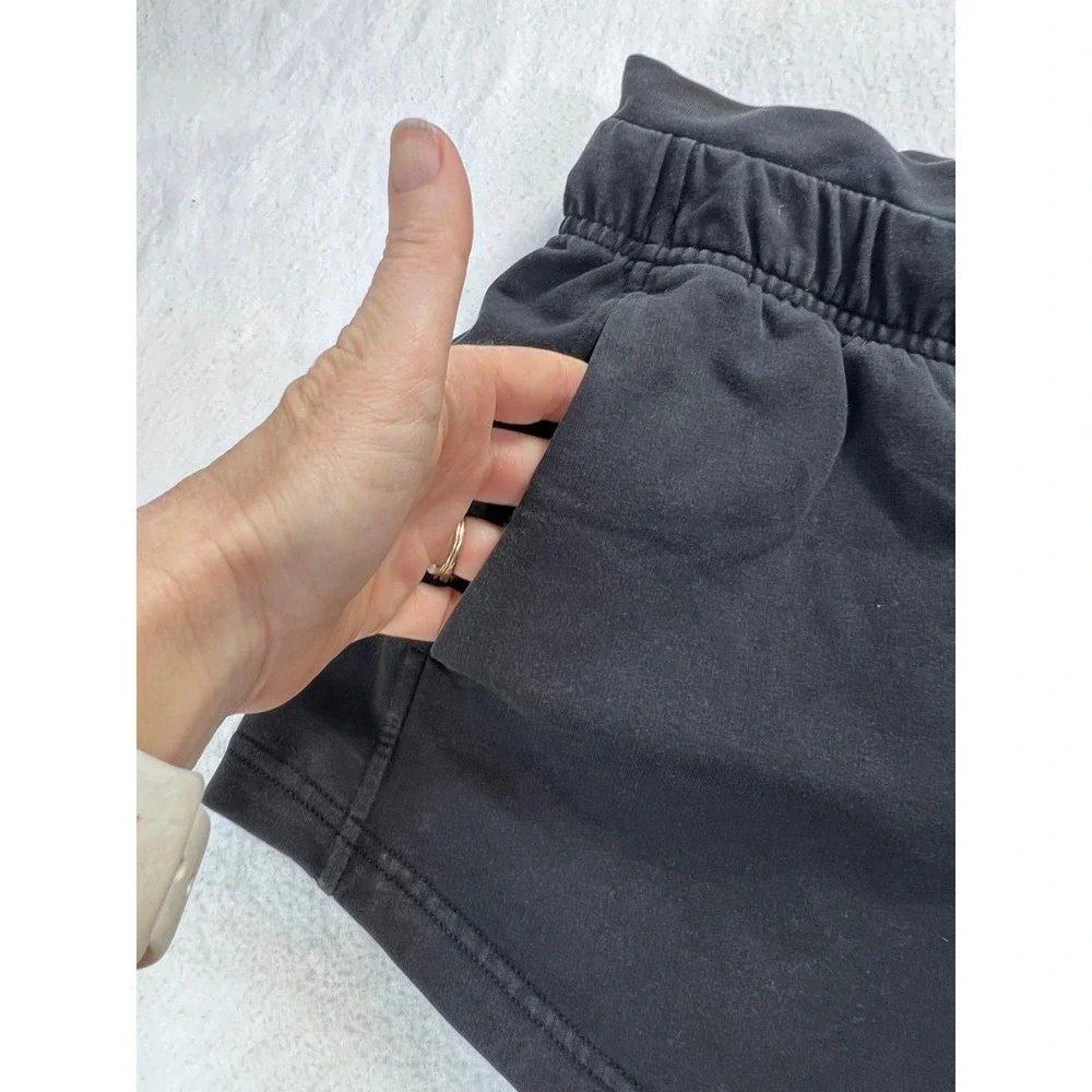 Lululemon‎ Inner Glow High-Rise Short Black French Terry Cotton Size 4
